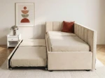 Pat extensibil 90x200 cm pentru adolescenți, 2 locuri de dormit, cu somiere incluse Bluvel 22 Dan