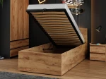 Pat 90x200 cu cadru de ridicare pe cadru metalic DM1, stejar craft