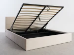 Pat tapițat 120x200 cu ladă de depozitare Tilo Velvet Bej