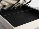 Pat tapițat 120x200 cu ladă de depozitare Tilo Velvet Bej