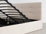 Pat tapițat 120x200 cu ladă de depozitare Tilo Velvet Bej