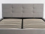 Pat tapițat 160x200 cu ladă de depozitare Tilo Velvet Gri
