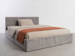 Pat tapițat 120x200 cu ladă de depozitare Tilo Velvet Gri