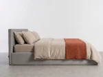 Pat tapițat 180x200 cu ladă de depozitare Tilo Velvet Gri