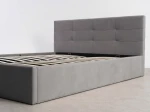 Pat tapițat 180x200 cu ladă de depozitare Tilo Velvet Gri