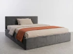 Pat tapițat 140x200 cu ladă de depozitare Tilo Velvet Grafit