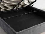Pat tapițat 120x200 cu ladă de depozitare Tilo Velvet Grafit