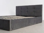 Pat tapițat 120x200 cu ladă de depozitare Tilo Velvet Grafit