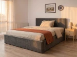 Pat tapițat 180x200 cu ladă de depozitare Tilo Velvet Grafit