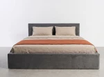 Pat tapițat 180x200 cu ladă de depozitare Tilo Velvet Grafit