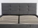 Pat tapițat 180x200 cu ladă de depozitare Tilo Velvet Grafit