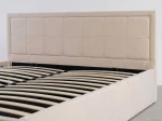 Pat tapițat 140x200 cu ladă de depozitare Rema Velvet Bej