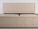 Pat tapițat 180x200 cu ladă de depozitare Rema Velvet Bej