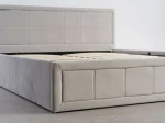 Pat tapițat 160x200 cu ladă de depozitare Rema Velvet Gri