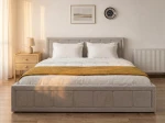 Pat tapițat 160x200 cu ladă de depozitare Rema Velvet Gri
