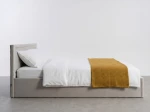 Pat tapițat 160x200 cu ladă de depozitare Rema Velvet Gri