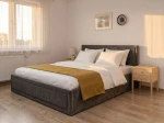 Pat tapițat 160x200 cu ladă de depozitare Rema Velvet Grafit
