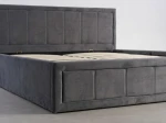 Pat tapițat 120x200 cu ladă de depozitare Rema Velvet Grafit