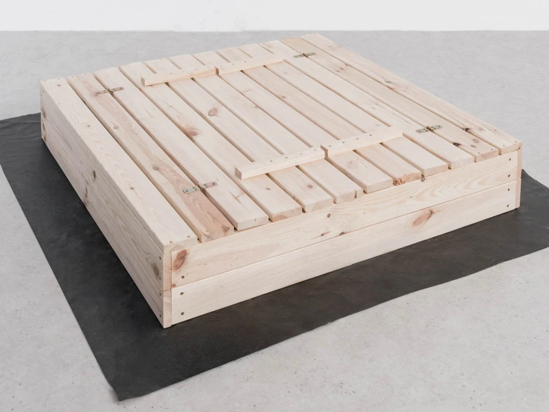 Ladă de nisip din lemn cu capac 120×120 cm – nefinisată