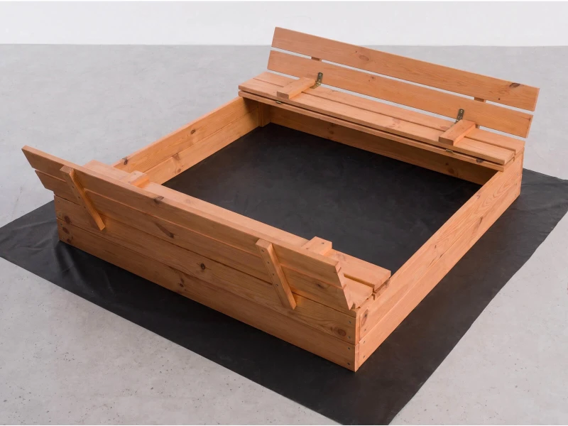 Ladă de nisip din lemn cu capac 120×120 cm – impregnată