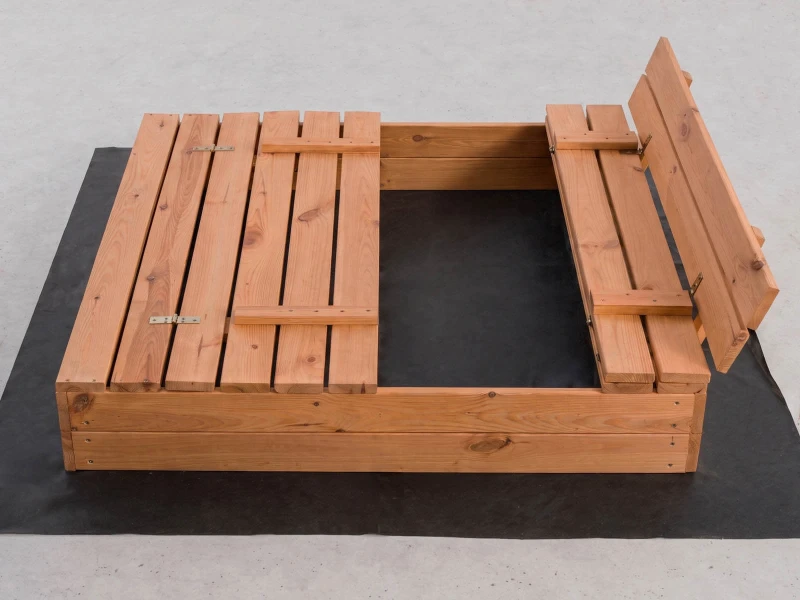 Ladă de nisip din lemn cu capac 120×120 cm – impregnată