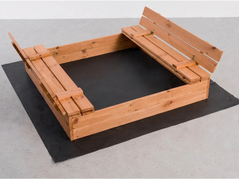 Ladă de nisip din lemn cu capac 120×120 cm – impregnată