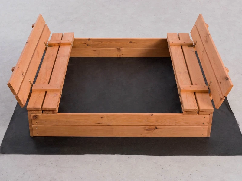 Ladă de nisip din lemn cu capac 120×120 cm – impregnată