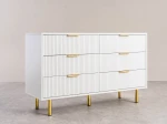 Comodă cu sertare 6S 118x39 cm Riff alb