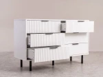 Comodă cu sertare 6S 118x39 cm Riff alb