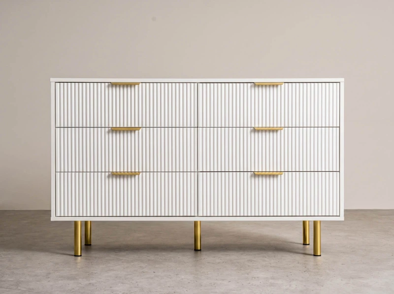 Comodă cu sertare 6S 118x39 cm Riff alb
