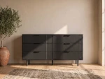 Comodă cu sertare 6S 118x39 cm Riff negru