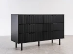Comodă cu sertare 6S 118x39 cm Riff negru