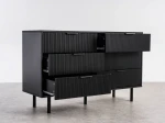 Comodă cu sertare 6S 118x39 cm Riff negru
