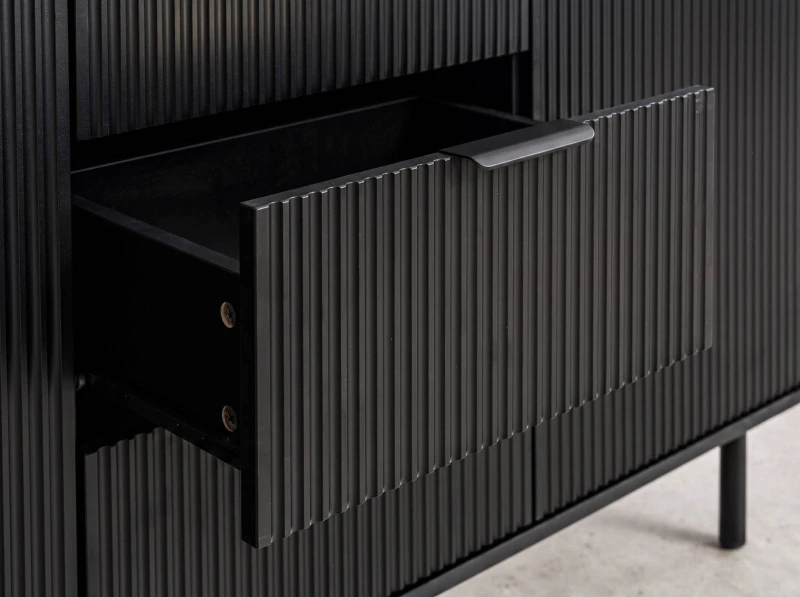 Comodă cu sertare 6S 118x39 cm Riff negru