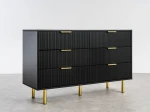 Comodă cu sertare 6S 118x39 cm Riff negru