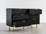 Comodă cu sertare 6S 118x39 cm Riff negru