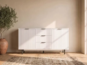 Comodă cu sertare și uși 3S2D 140 cm Riff alb