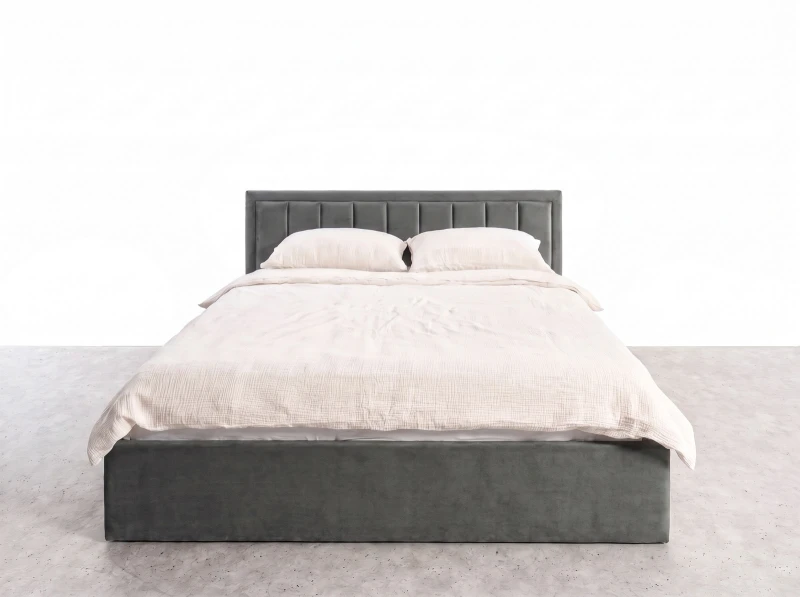 Pat Tapitat cu spatiu de depozitare 180x200 TOP Line 9 Bluvel 18 Grafit