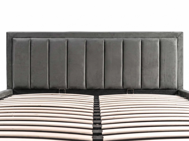 Pat Tapitat cu spatiu de depozitare 180x200 TOP Line 9 Bluvel 18 Grafit