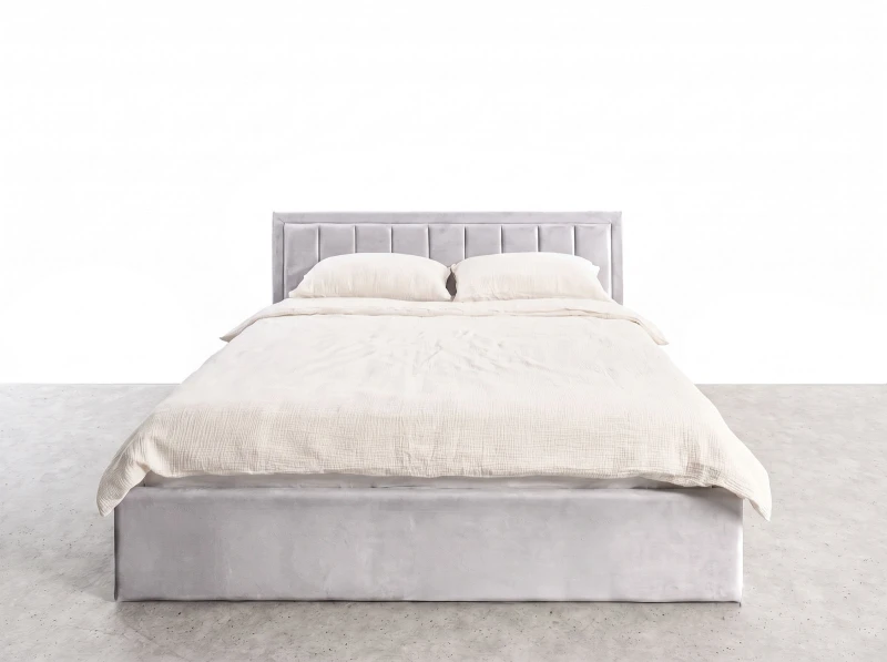 Pat Tapitat cu spatiu de depozitare 180x200 TOP Line 9 Bluvel 03 Gri