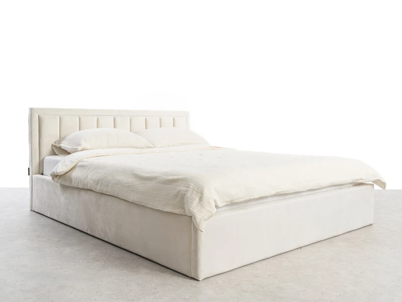 Pat Tapitat cu spatiu de depozitare 160x200 TOP Line 9 Bluvel 22 Bej