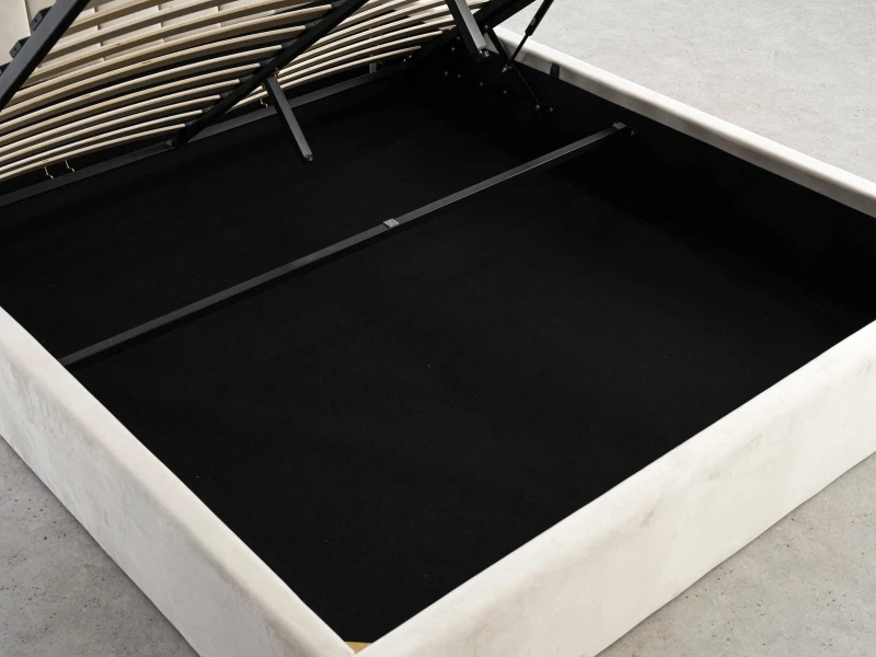 Pat Tapitat cu spatiu de depozitare 160x200 TOP Line 9 Bluvel 22 Bej