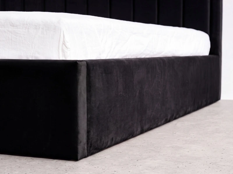 Pat Tapitat cu spatiu de depozitare 120x200 TOP Line 9 Bluvel 19 Negru