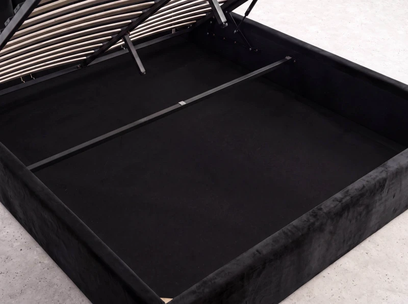 Pat Tapitat cu spatiu de depozitare 120x200 TOP Line 9 Bluvel 19 Negru