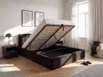 Pat Tapitat cu spatiu de depozitare 140x200 TOP Line 9 Bluvel 19 Negru