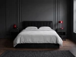 Pat Tapitat cu spatiu de depozitare 160x200 TOP Line 9 Bluvel 19 Negru