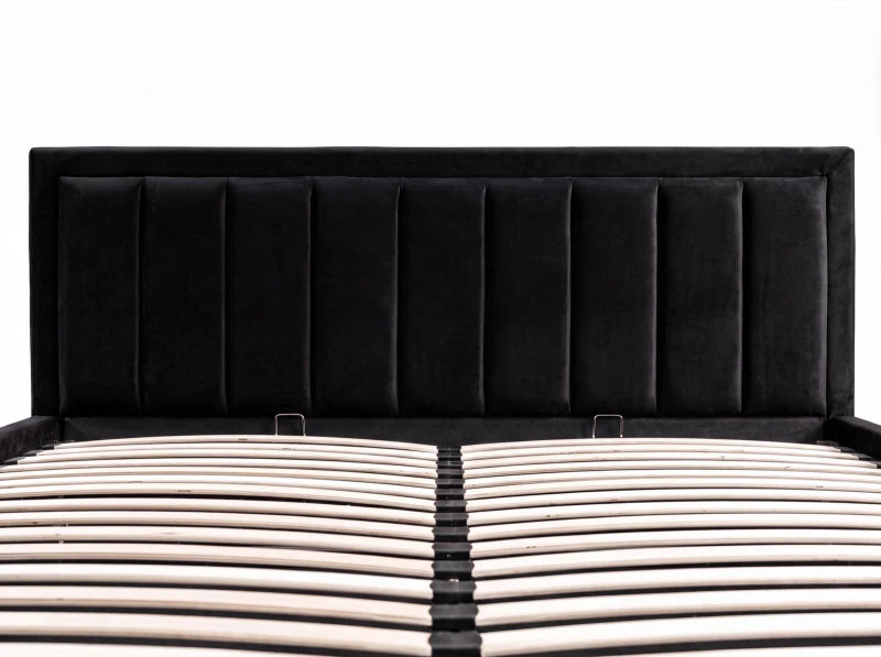 Pat Tapitat cu spatiu de depozitare 160x200 TOP Line 9 Bluvel 19 Negru