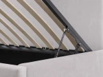 Canapea de o persoană tapițată 90x200 cu ladă de depozitare și somieră Leo, gri Bluvel 03