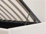 Canapea de o persoană tapițată 90x200 cu ladă de depozitare și somieră Leo, bej Bluvel 22