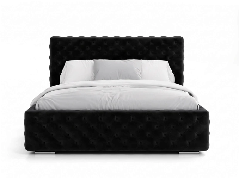 Pat tapitat cu spatiu de depozitare 180x200 PRO line 15 Negru Bluvel 19